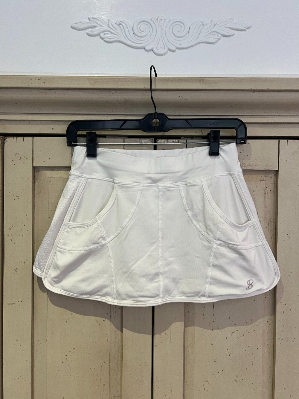 SOFIBELLA Tennis Skort White Textured Side Panel Pockets Womens XS